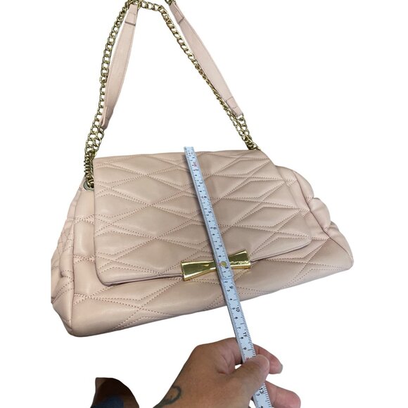 Betsey Johnson Large Blush Pink Quilted Tote Shoulder Handbag SKU 9230 - Picture 6 of 16
